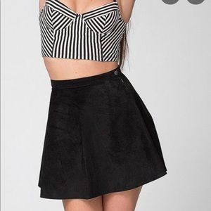 American Apparel Genuine Lambskin Leather/Suede Circle Skirt